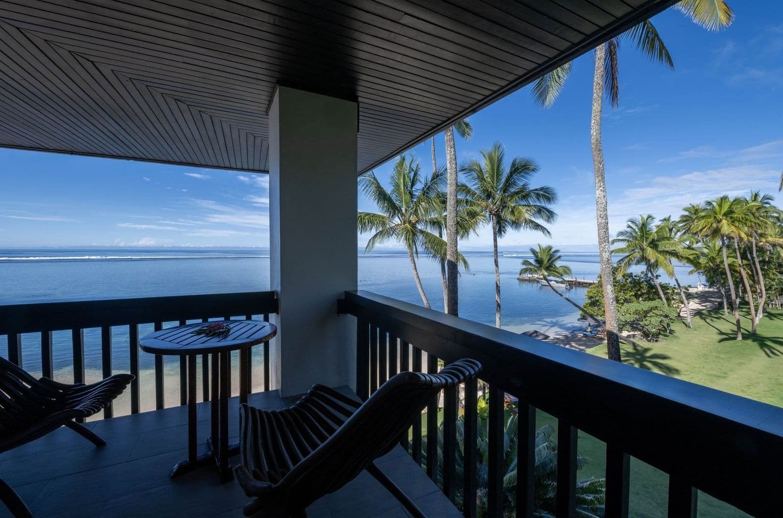 Ocean view from a suite terrace at Warwick Fiji on the Coral Coast